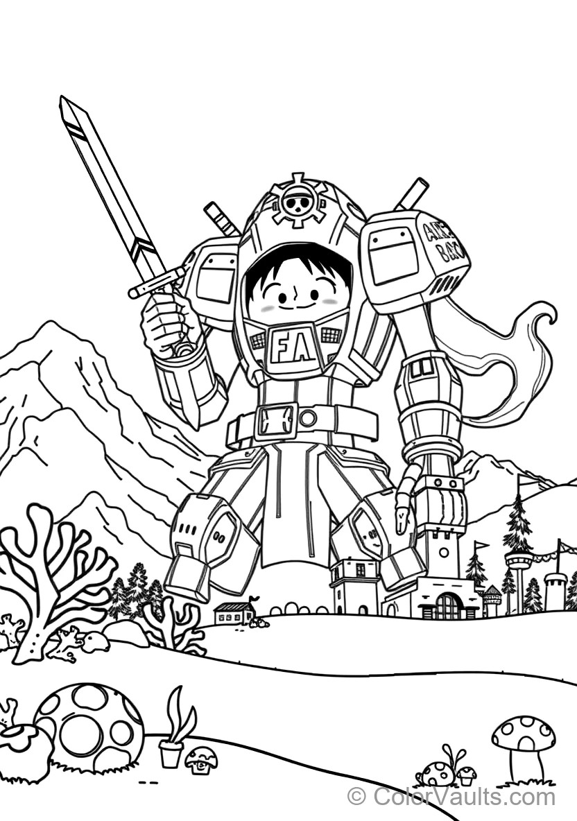 Franky in Giant Iron Pirate General Franky Mech Suit (Scene 8)