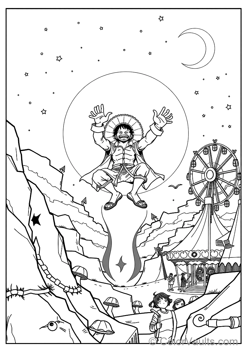 Trafalgar Law Activating His Glowing K-room on Giant (Scene 7)