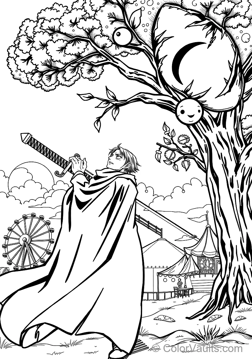 Shanks with Triple Eye Scar and Flowing Black Cloak (Scene 6)