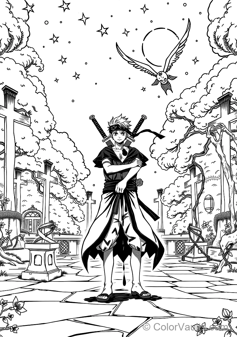 Roronoa Zoro with Three Katanas and Dark Bandana Tied (Scene 8)