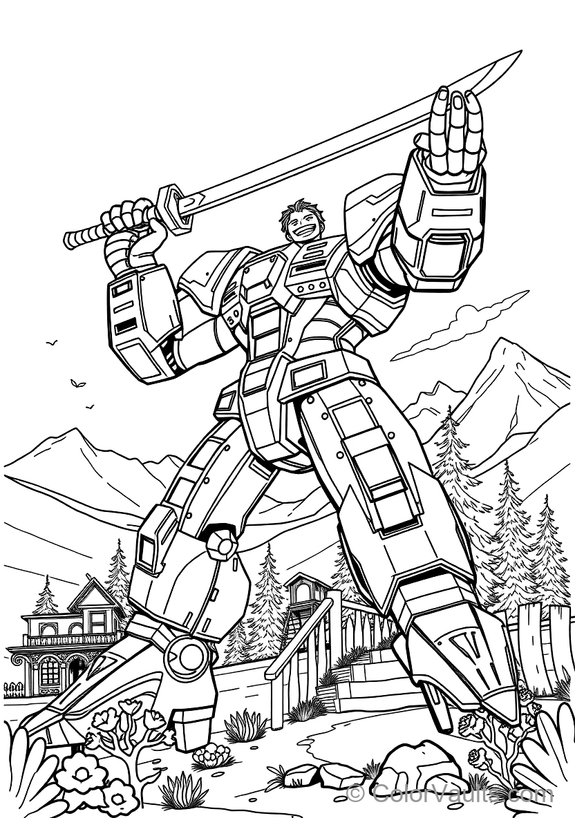 Franky in Giant Iron Pirate General Franky Mech Suit (Scene 9)