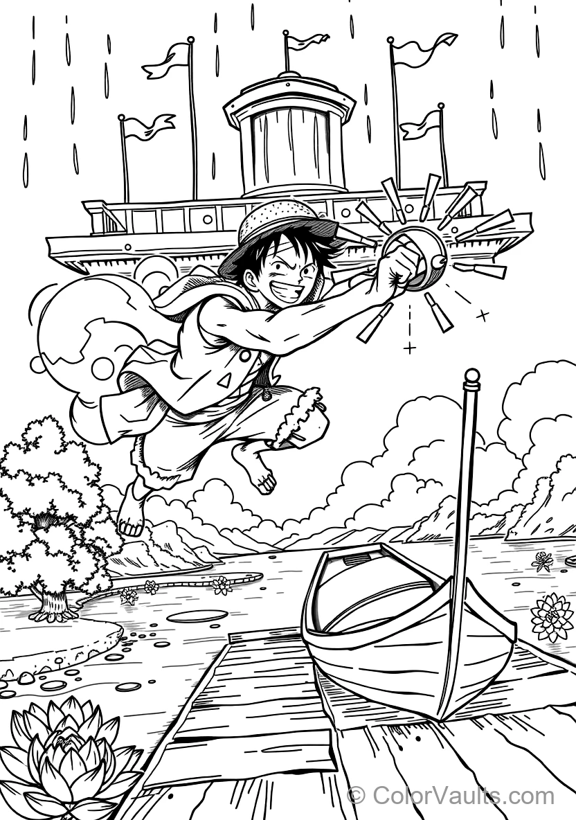 Monkey D. Luffy in Gear 2 Form with Steam Billowing (Scene 16)