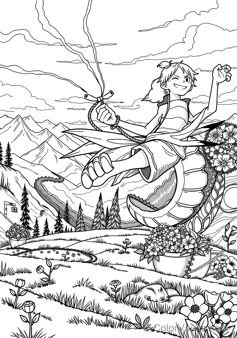 Monkey D. Luffy in Gear 5 Nika Sun God Form with Cloud (Scene 16)