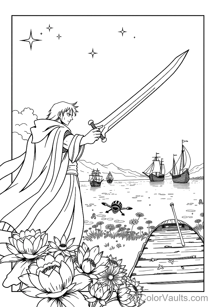 Shanks with Triple Eye Scar and Flowing Black Cloak (Scene 10)
