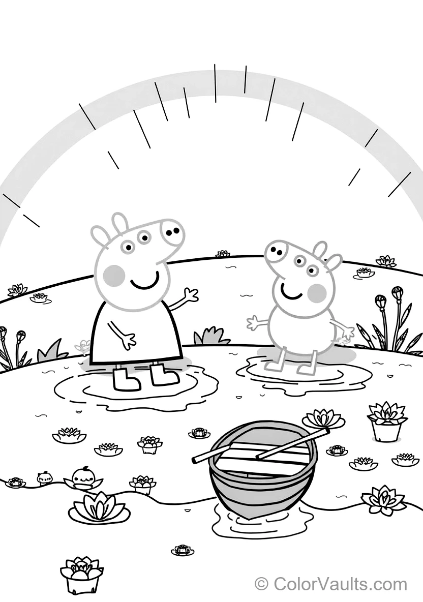 Peppa Pig and George Pig in Rain Boots Splashing (Scene 4)