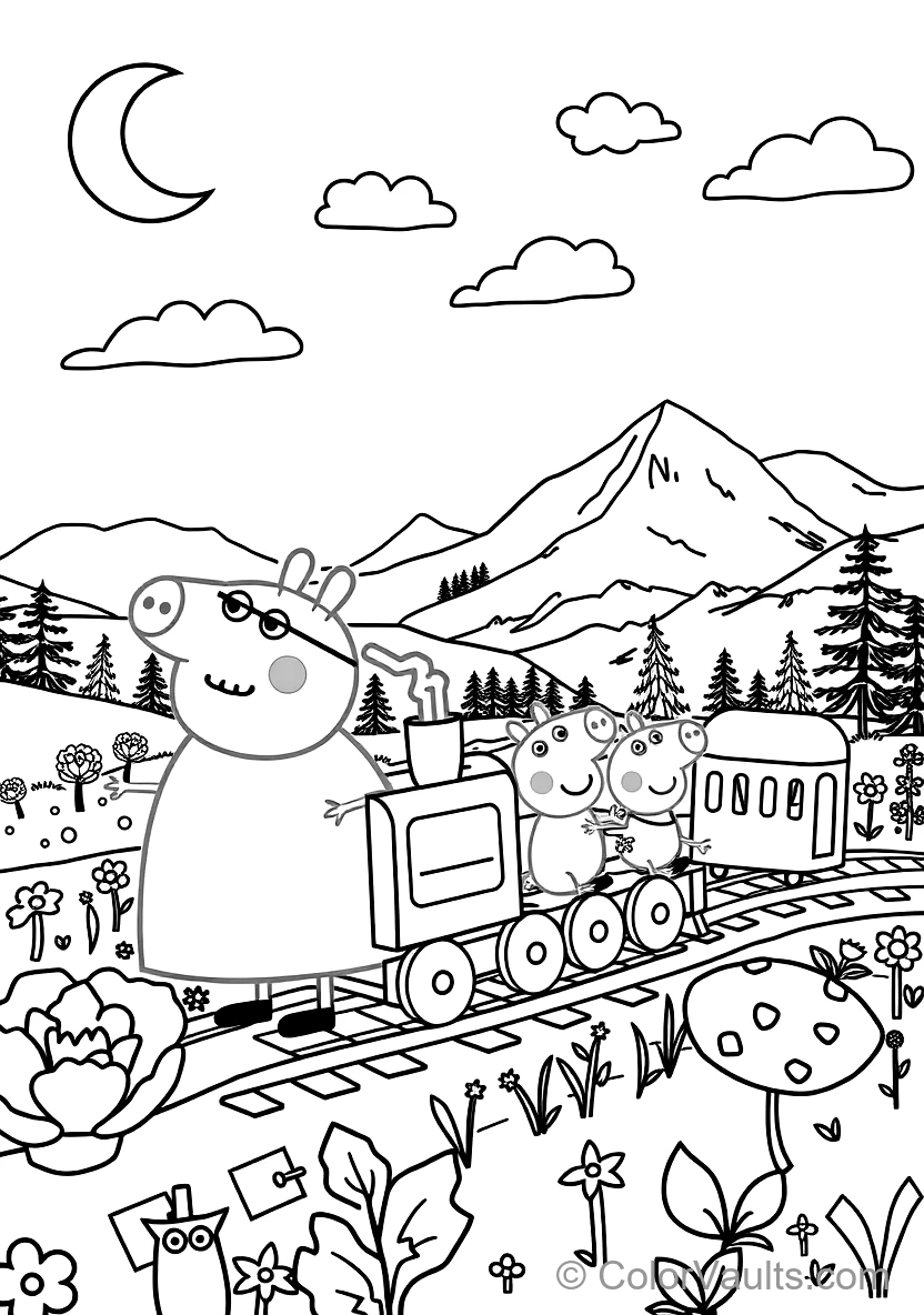 Grandpa Pig Driving His Small Wooden Train Gertrude (Scene 3)