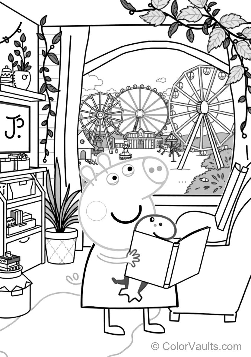 George Pig Happily Holding His Favorite Toy Dinosaur (Scene 4)