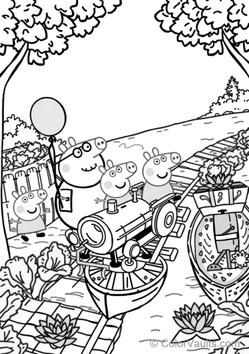 Grandpa Pig Driving His Small Wooden Train Gertrude (Scene 6)
