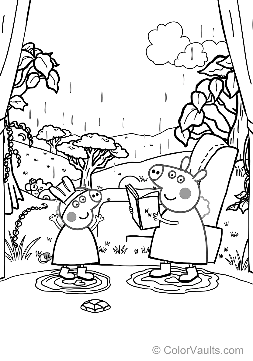 Peppa Pig and George Pig in Rain Boots Splashing (Scene 7)