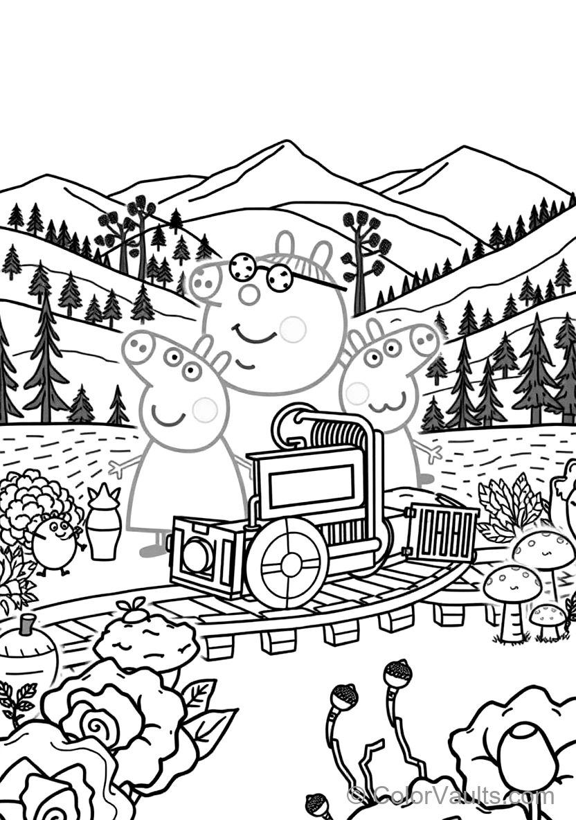 Grandpa Pig Driving His Small Wooden Train Gertrude (Scène 9)