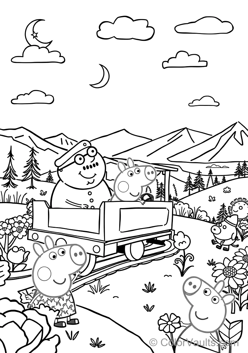 Grandpa Pig Driving His Small Wooden Train Gertrude (Scène 10)