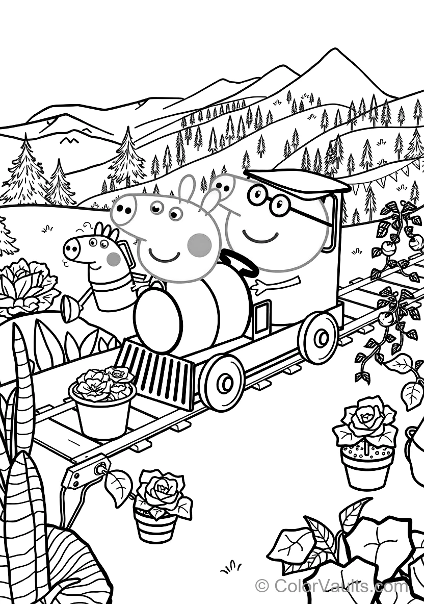 Grandpa Pig Driving His Small Wooden Train Gertrude (Scène 12)