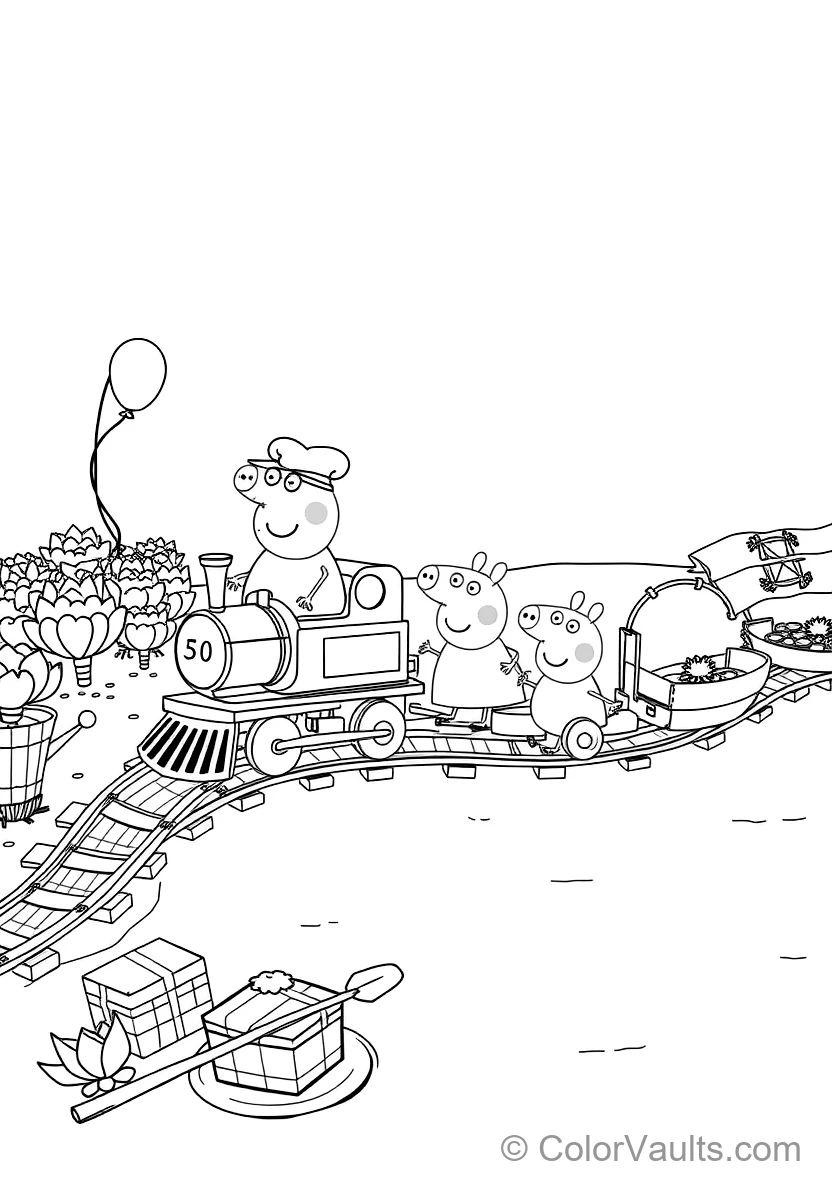 Grandpa Pig Driving His Small Wooden Train Gertrude (Scene 13)