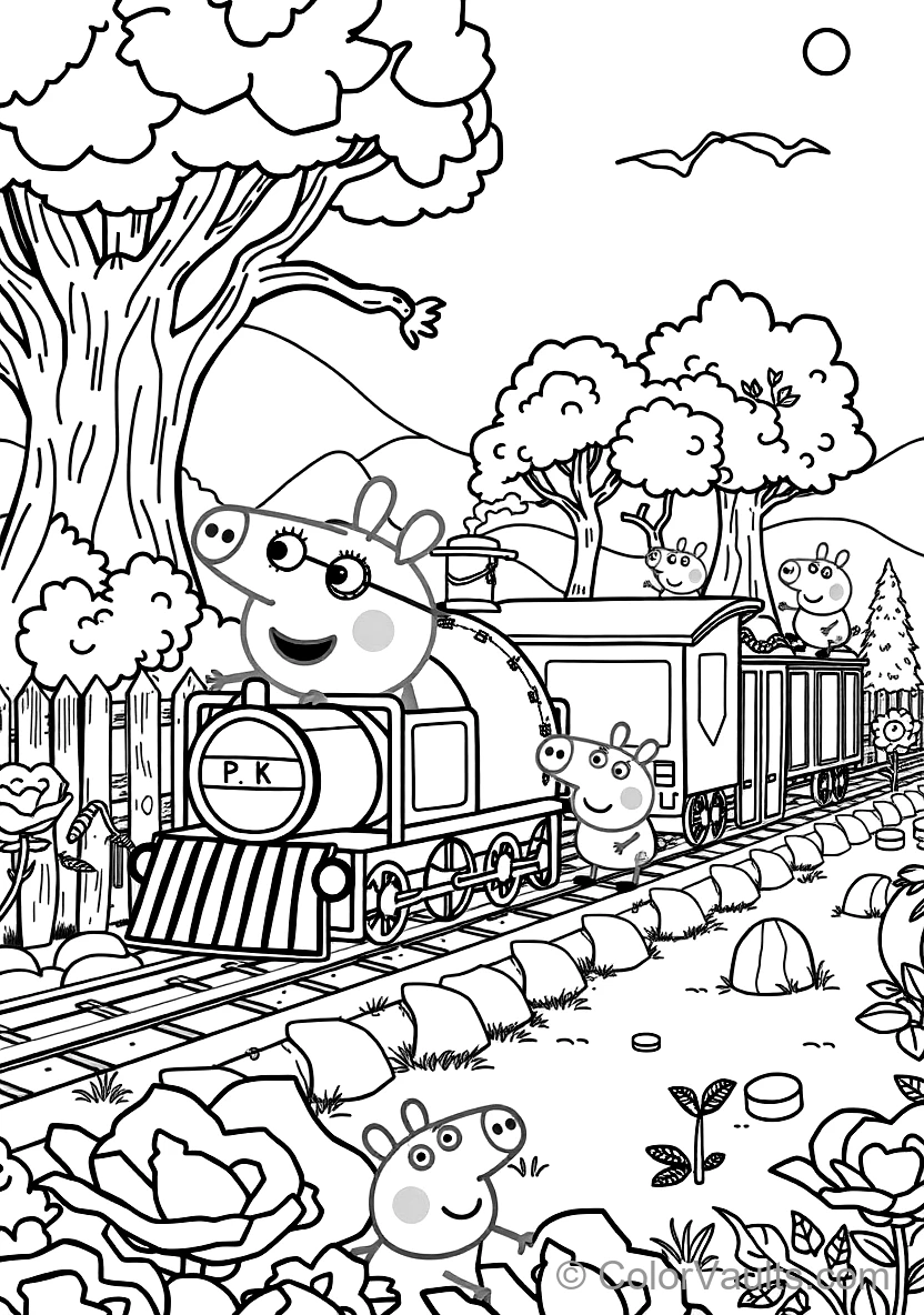 Grandpa Pig Driving His Small Wooden Train Gertrude (Scene 14)
