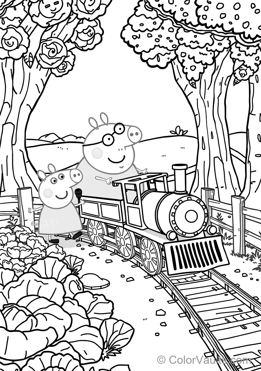Grandpa Pig Driving His Small Wooden Train Gertrude (Scene 15)