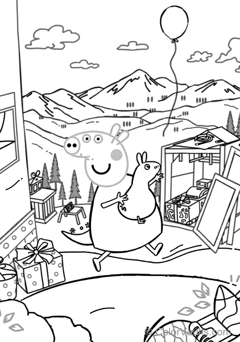 George Pig Happily Met His Favorite Toy Dinosaurus (Scène 14)