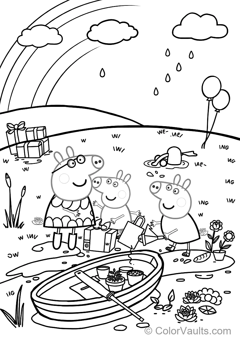 Peppa Pig and George Pig in Rain Boots Splashing (Scene 11)