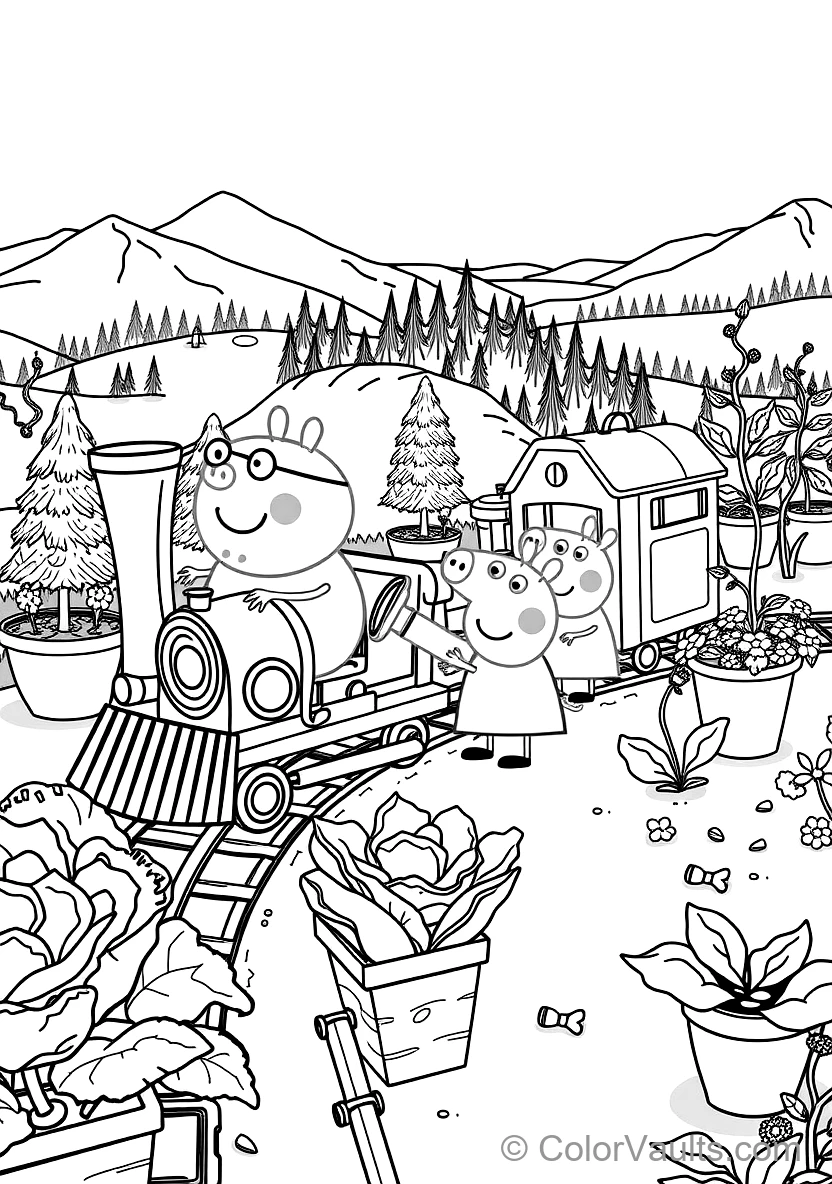 Grandpa Pig Driving His Small Wooden Train Gertrude (Scene 17)