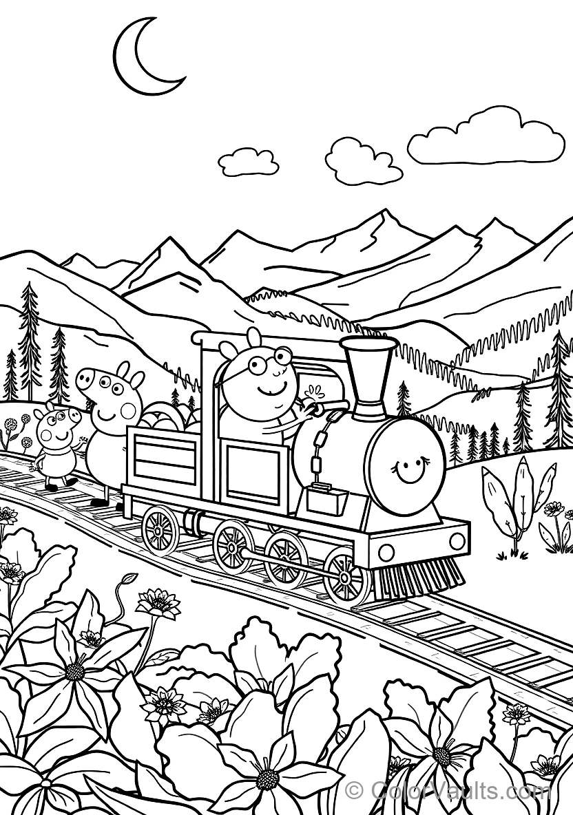 Grandpa Pig Driving His Small Wooden Train Gertrude (Scene 18)