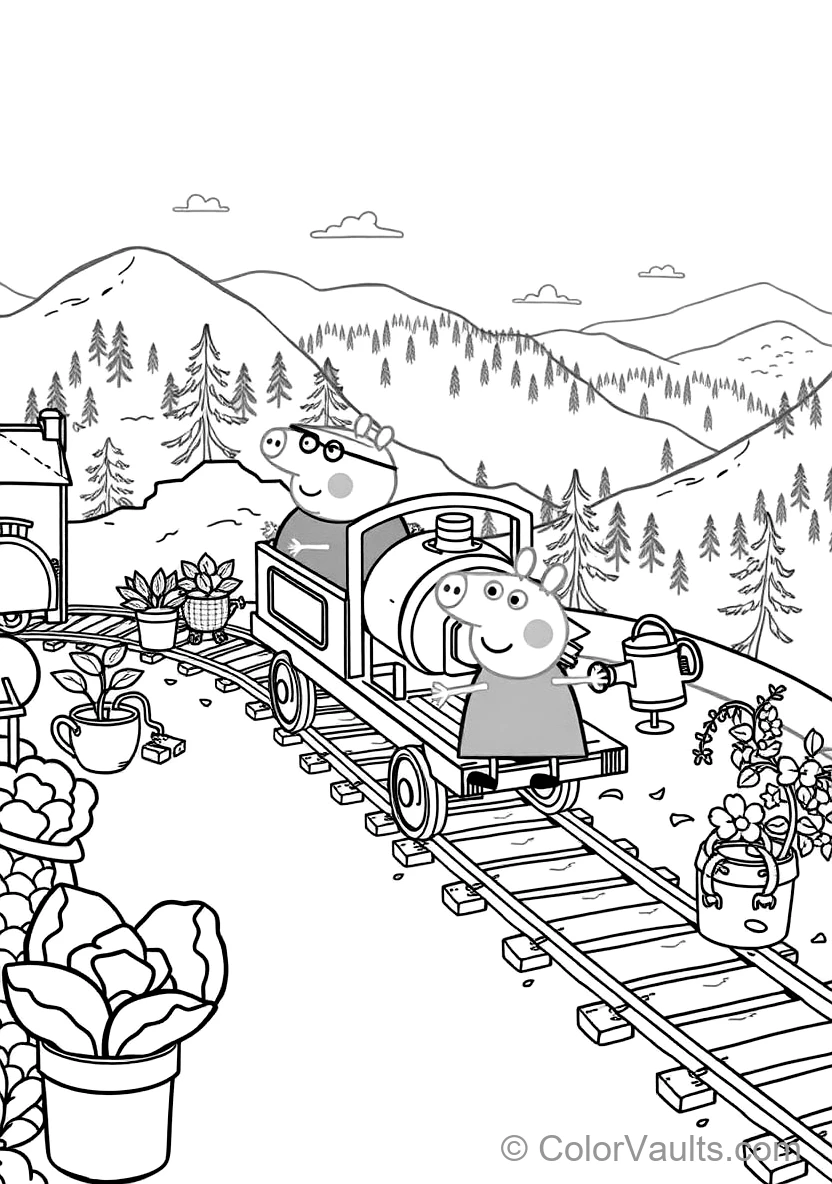 Grandpa Pig Driving His Small Wooden Train Gertrude (Scene 19)
