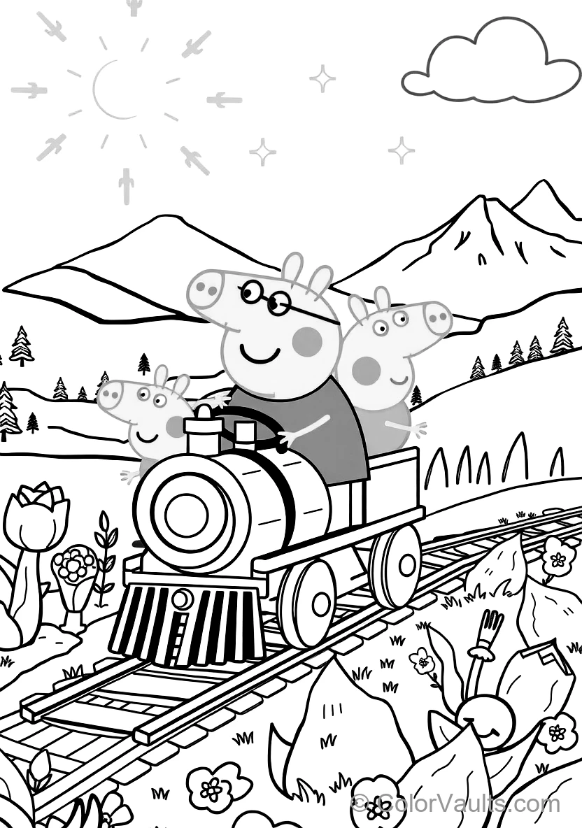 Grandpa Pig Driving His Small Wooden Train Gertrude (Scene 29)