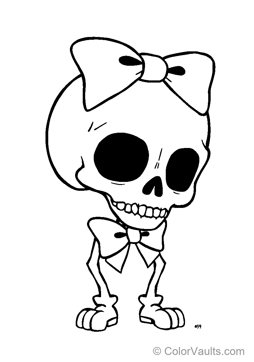 Cartoon Skull with Bow Tie