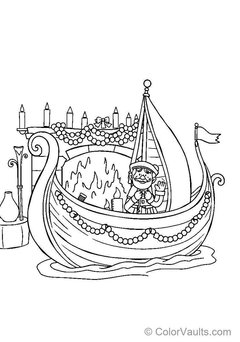 Pirate sailing in fiery waters