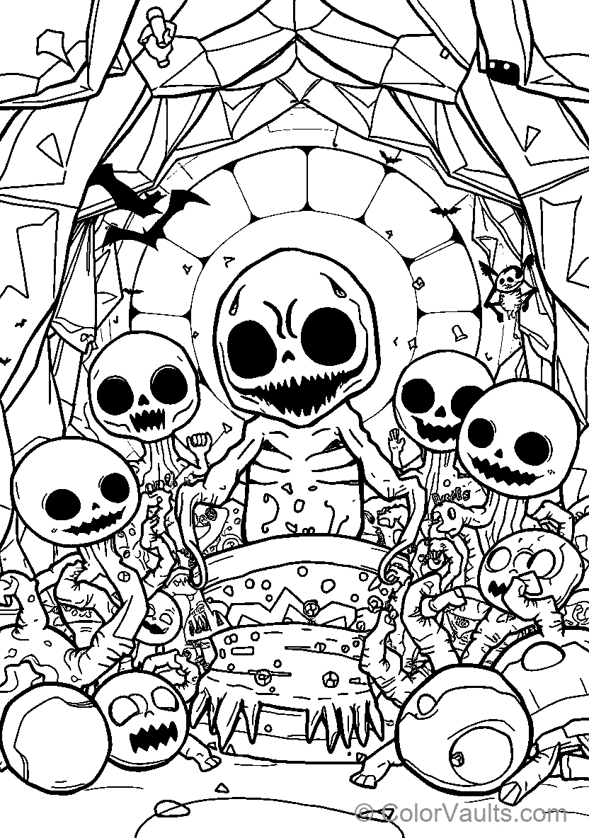Skeletons Celebrating Halloween