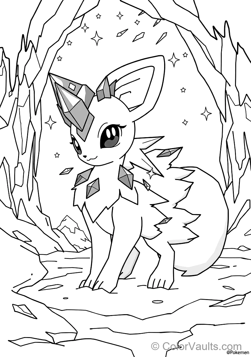 Glaceon with Diamond Ice Crests Creating Sparkling