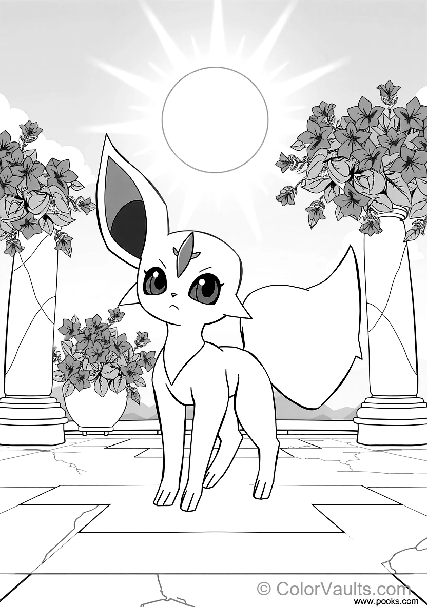 Espeon with Red Forehead Gem Levitating a Glowing Orb