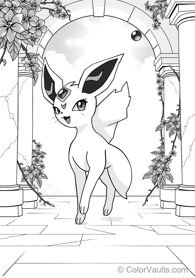 Espeon with Red Forehead Gem Levitating a Glowing Orb (Scene 3)