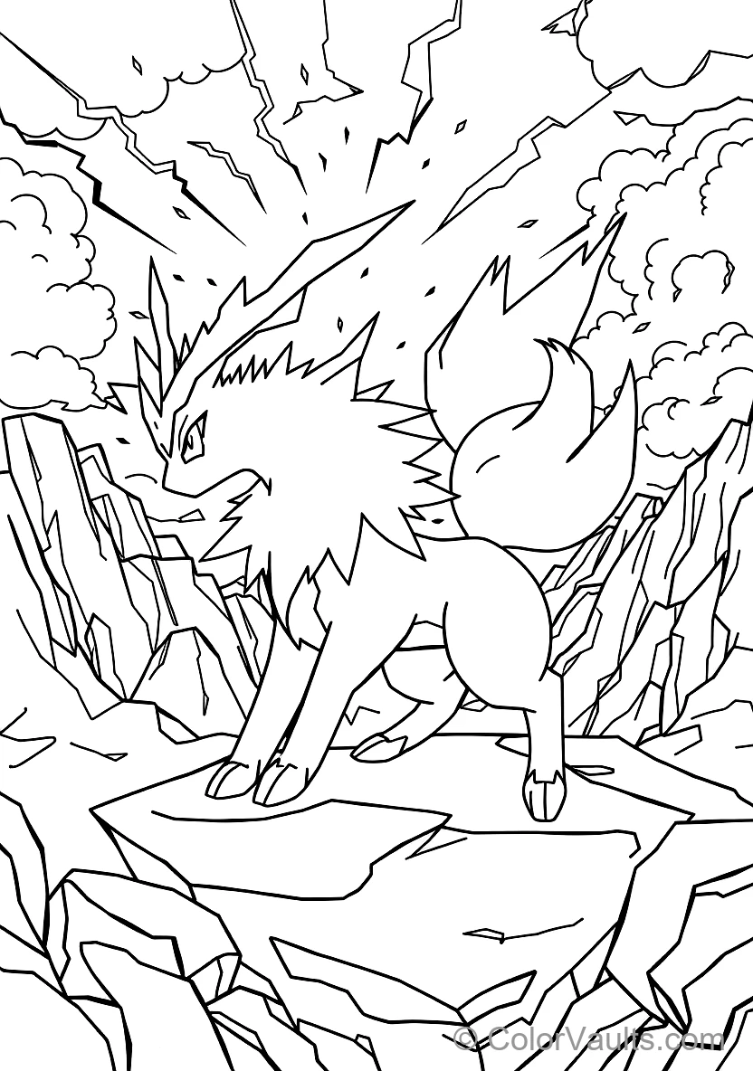 Jolteon with Spiky Electric Fur Releasing Crackling (Scene 2)