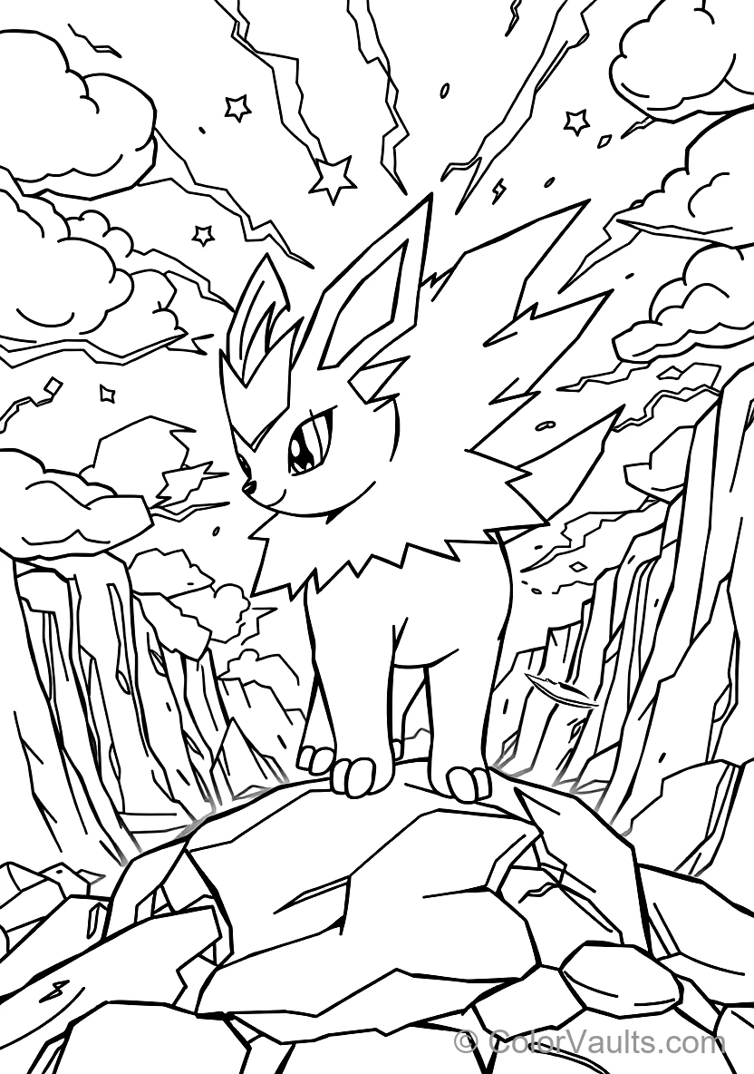 Jolteon with Spiky Electric Fur Releasing Crackling (Scene 3)