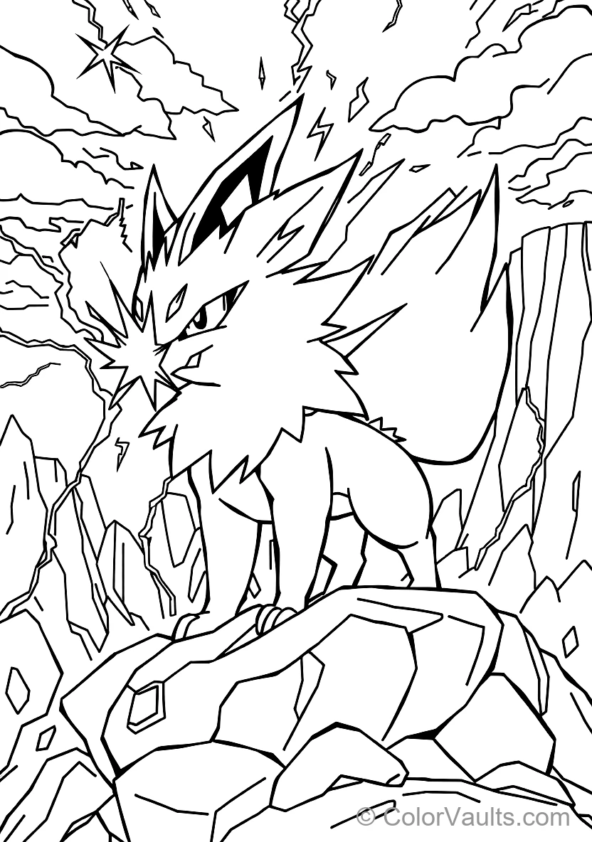 Jolteon with Spiky Electric Fur Releasing Crackling (Scene 4)
