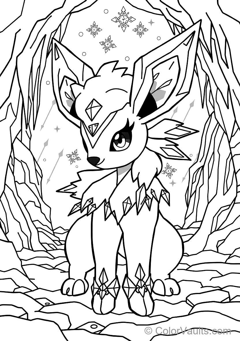 Glaceon with Diamond Ice Crests Creating Sparkling (Scene 2)