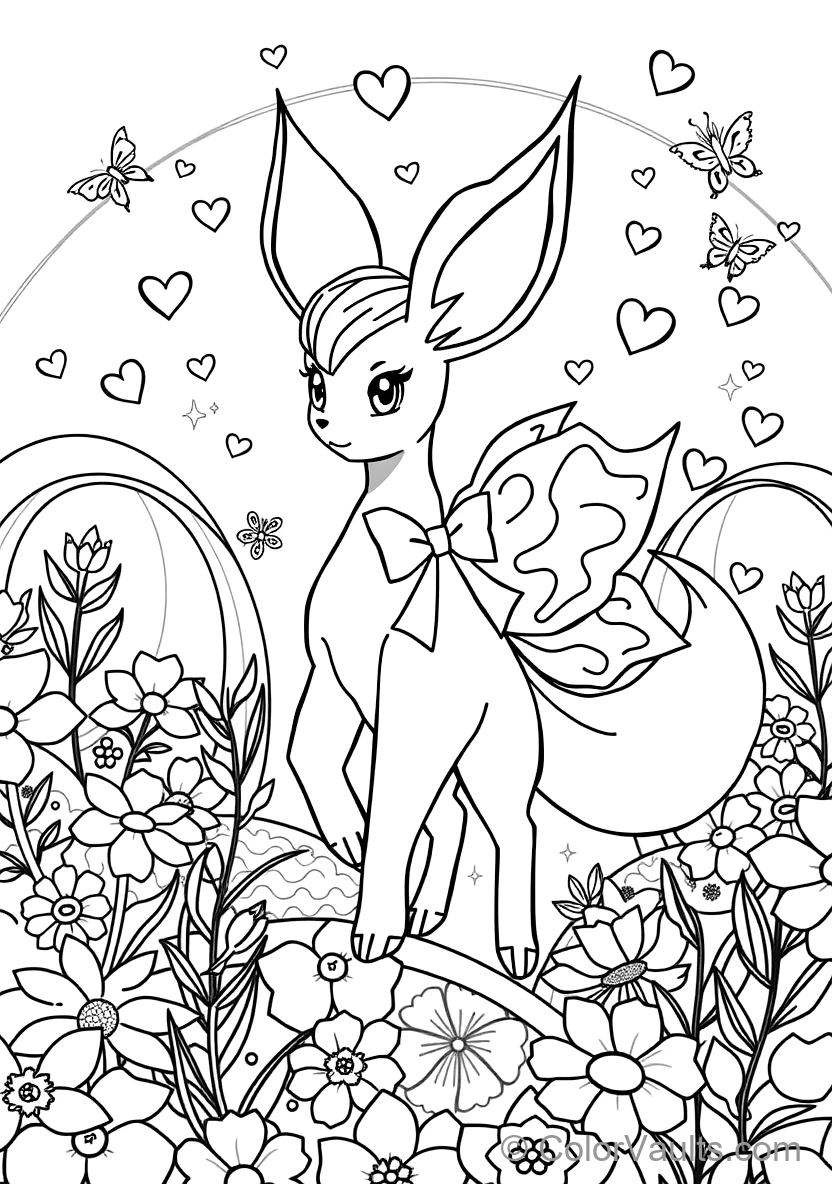 Sylveon with Flowing Feeler Ribbons and Bows Dancing (Scene 3)