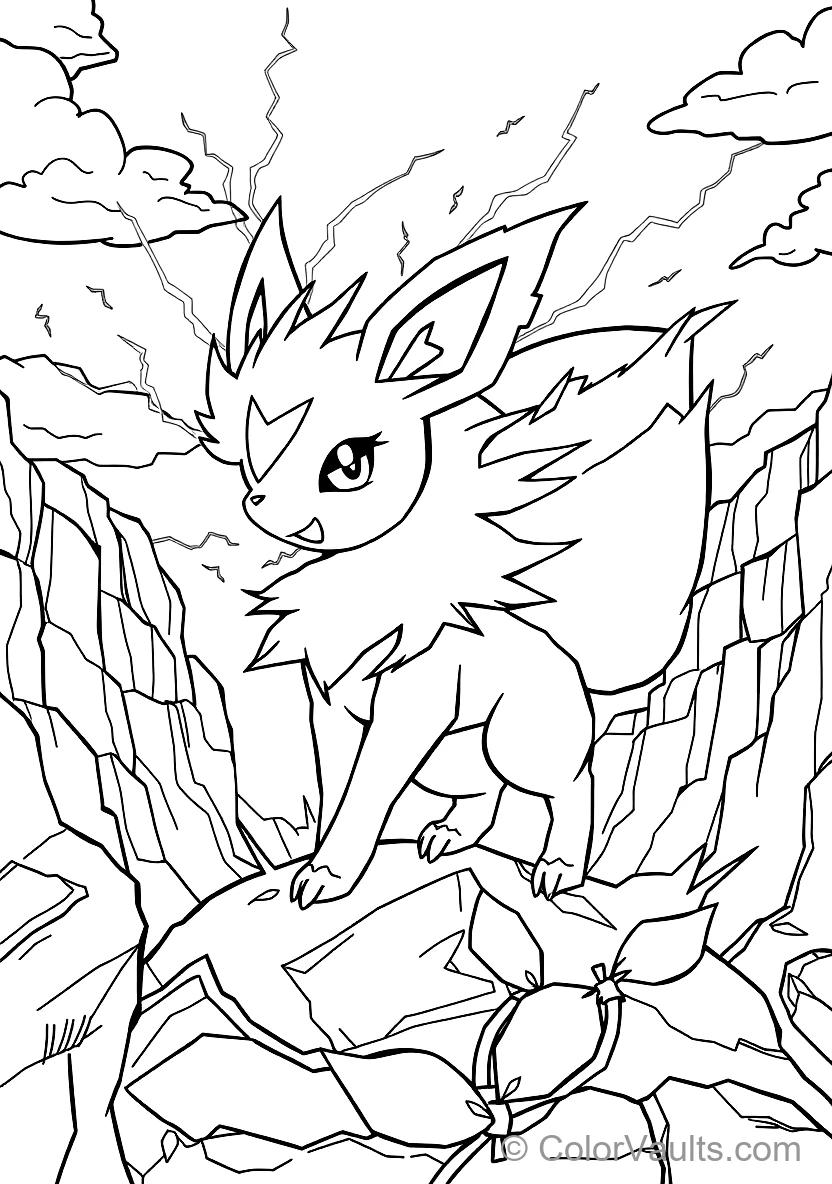 Jolteon with Spiky Electric Fur Releasing Crackling (Scene 5)