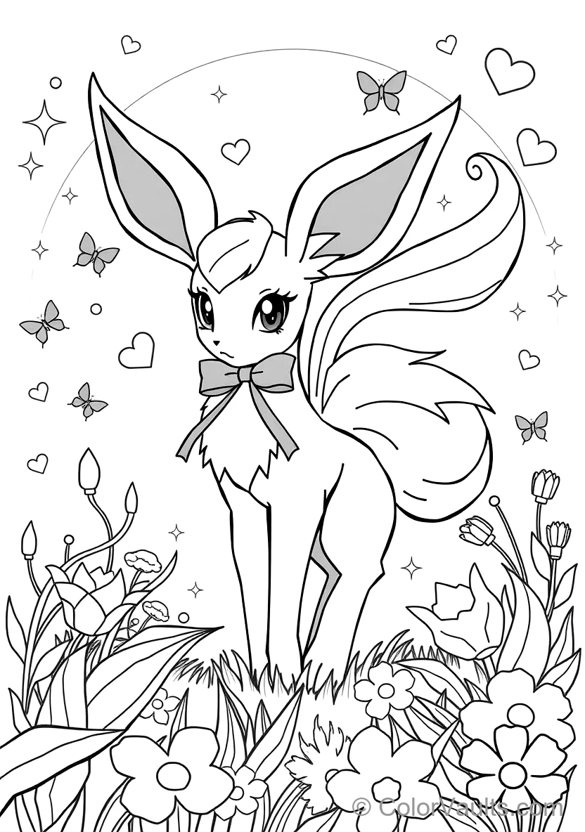 Sylveon with Flowing Feeler Ribbons and Bows Dancing (Scene 4)