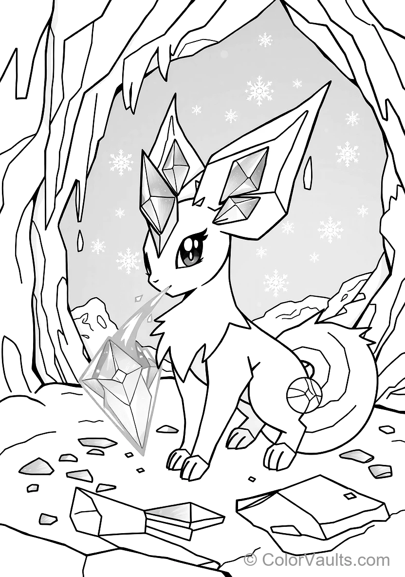 Glaceon with Diamond Ice Crests Creating Sparkling (Scene 4)