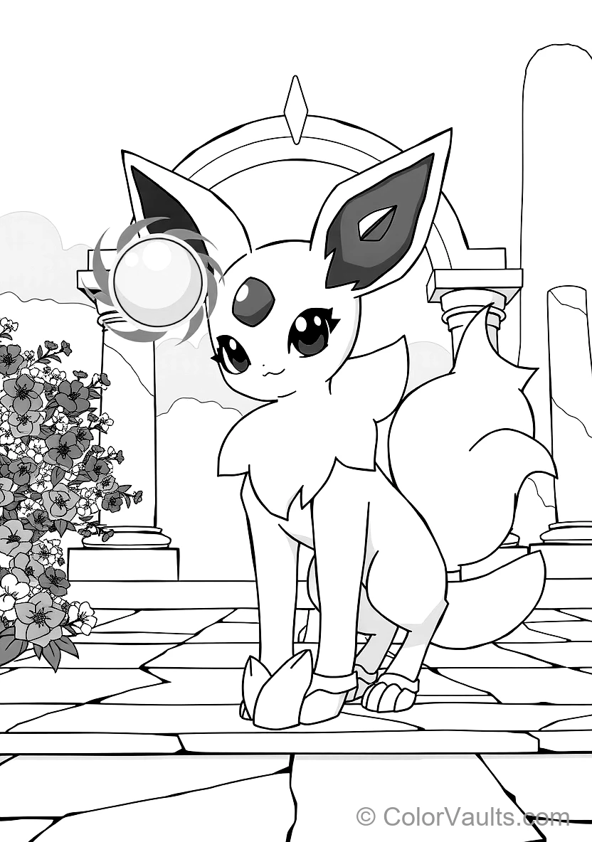 Espeon with Red Forehead Gem Levitating a Glowing Orb (Scene 5)