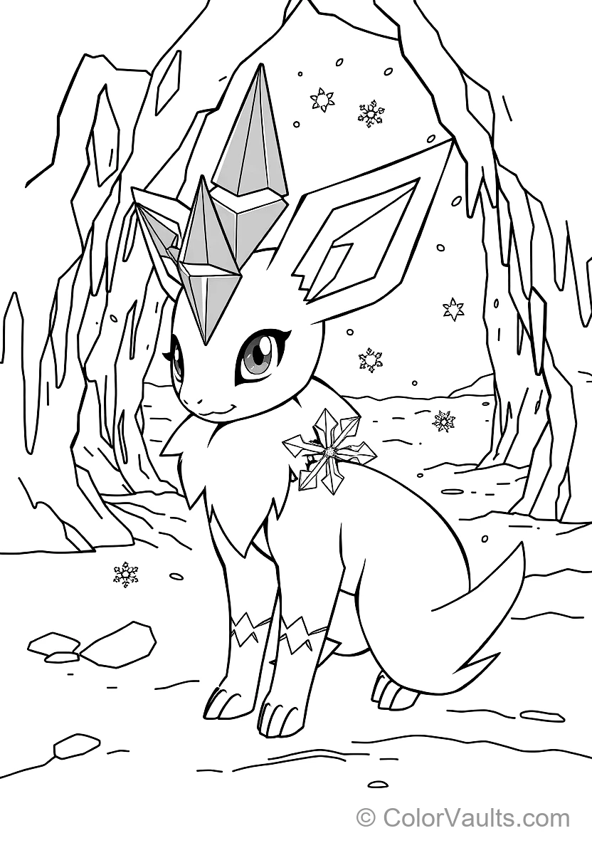 Glaceon with Diamond Ice Crests Creating Sparkling (Scene 5)