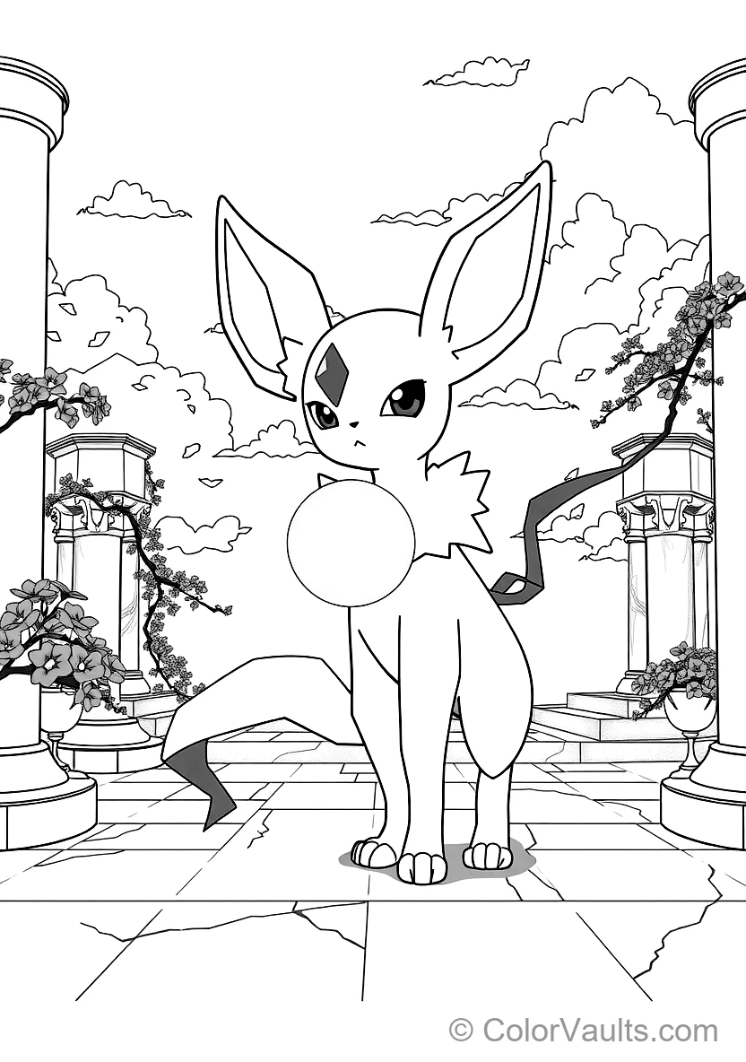 Espeon with Red Forehead Gem Levitating a Glowing Orb (Scene 6)