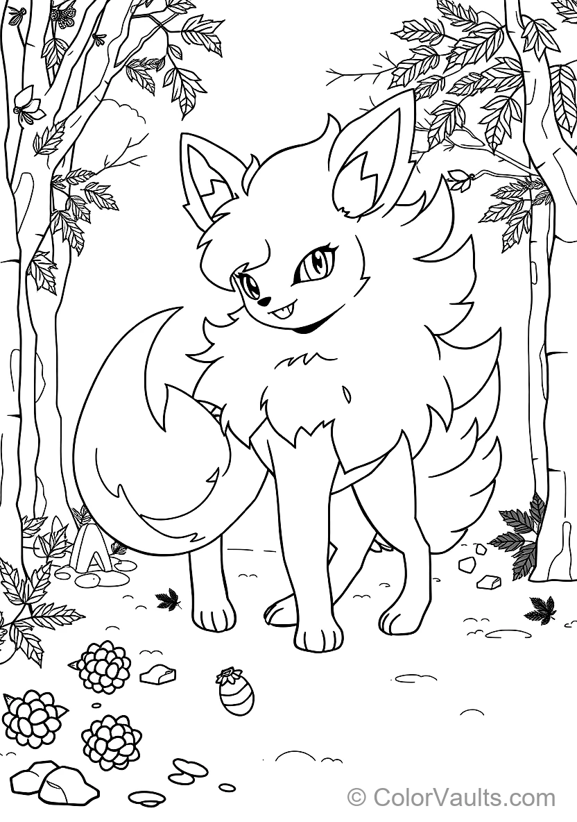 Flareon with Fluffy Fiery Mane Breathing a Warm Flame (Scene 5)