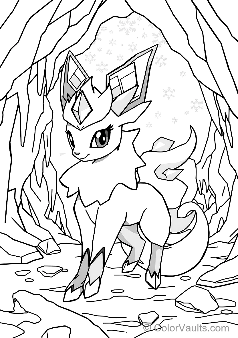 Glaceon with Diamond Ice Crests Creating Sparkling (Scene 6)