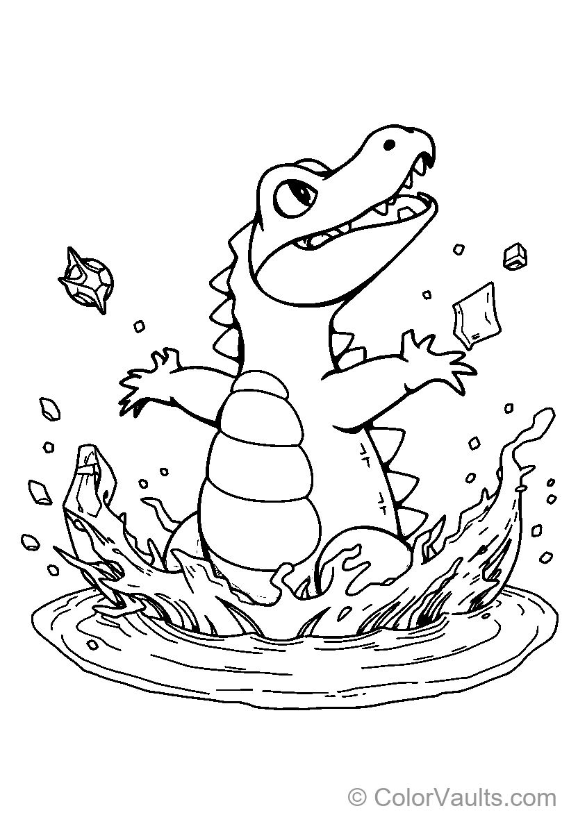 Totodile Water Splash Wave