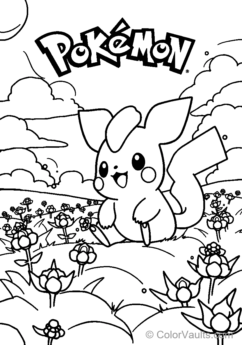 Pikachu Among Flowers