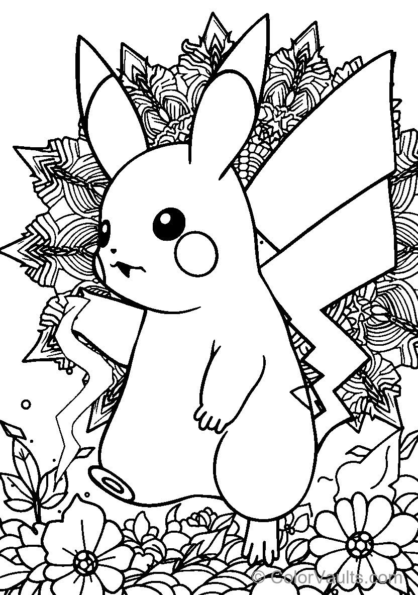 Pikachu As A Fairy Among Flowers