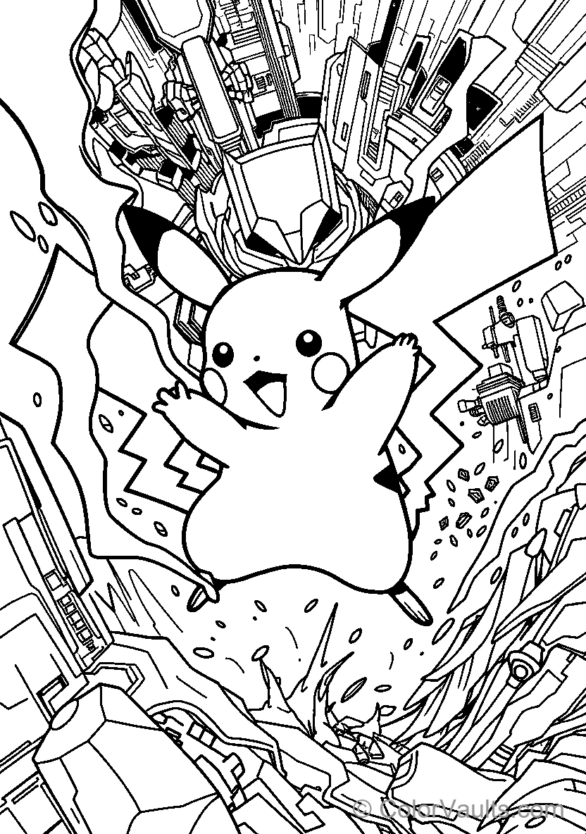 Pikachu Breaking Through A Wall