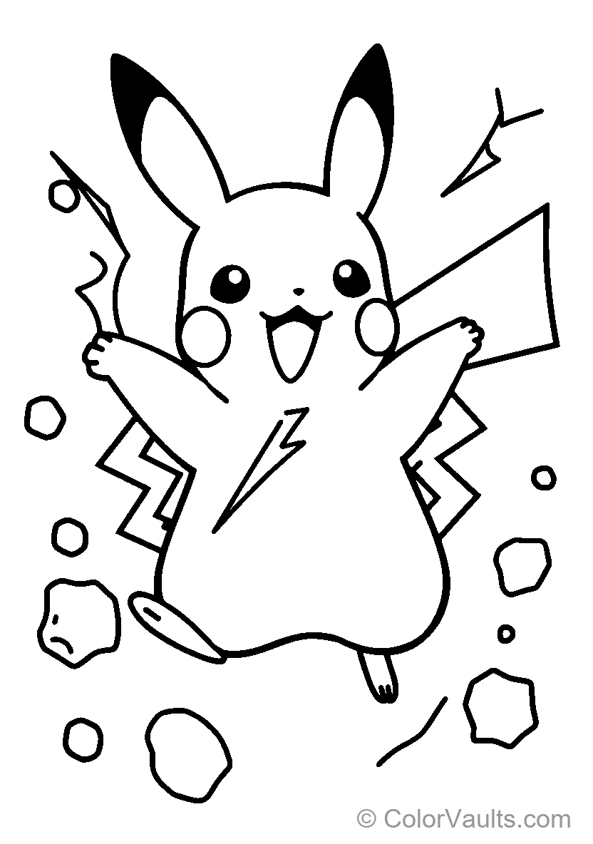 Pikachu Jumping With Electricity