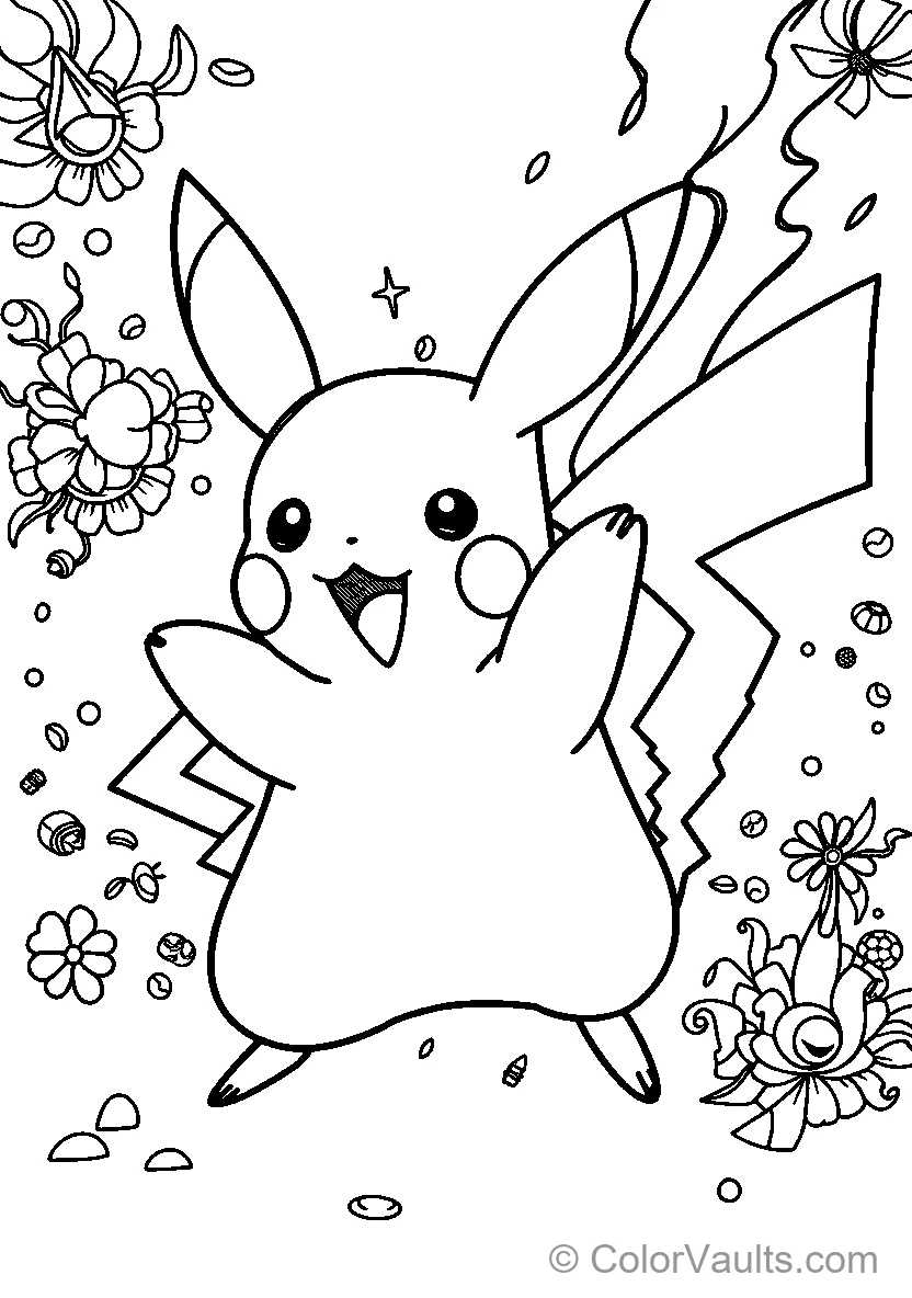Pikachu With Flower Decorations